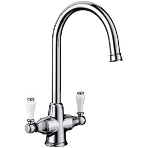Blanco Vicus Twin Lever Monobloc Tap Chrome 18.7cm Blanco Vicus Twin Lever Monobloc Tap Chrome 18.7cm