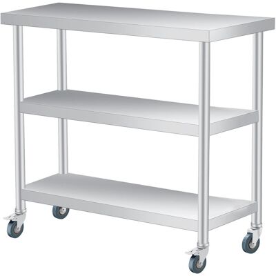 Metro Stainless Steel Top Kitchen Island with Wheels 86cm H x 91cm W x 45.8cm D 86cm H X 91cm W X 45.8cm D Metro Stainless Steel Top Kitchen Island with Wheels 86cm H x 91cm W x 45.8cm D 86cm H X 91cm W X 45.8cm D