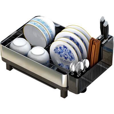 Belfry Kitchen Gerome Drainer Rack Silver/Black Belfry Kitchen Gerome Drainer Rack Silver/Black