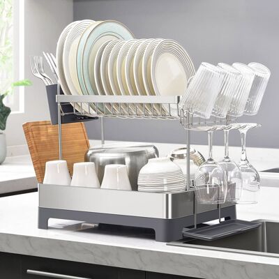 Belfry Kitchen Laurena Stainless Steel Dish Rack Grey 41cm H X 57cm W X 31.5cm D Belfry Kitchen Laurena Stainless Steel Dish Rack Grey 41cm H X 57cm W X 31.5cm D