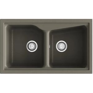 Belfry Kitchen Angie Double Bowl Inset Kitchen Sink black/white 25.0 H x 51.0 D cm