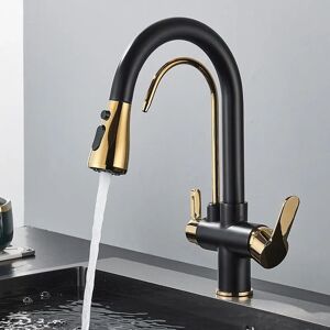 Belfry Kitchen Creger Pull Out Single Lever Monobloc Tap black/yellow 41.0 H x 30.0 W x 22.0 D cm