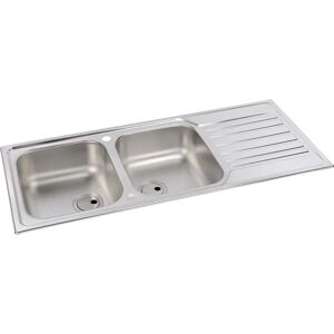 Abode Connekt Double Bowls Inset Kitchen Sink gray 17.6 H x 50.0 D cm