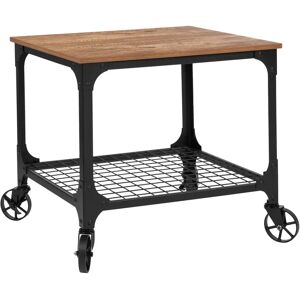 Blue Elephant Grant Park Rustic Wood Grain Serving Cart black/brown 60.33 H x 66.68 W x 55.88 D cm