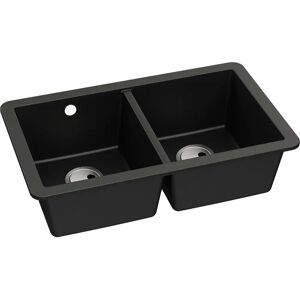 Abode Matrix SQ GR15 Double Bowls Inset Kitchen Sink black/gray 20.0 H x 46.0 D cm