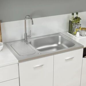 Belfry Kitchen Tomlinson Single Bowl Inset Kitchen Sink gray 15.0 H x 80.0 W x 50.0 D cm