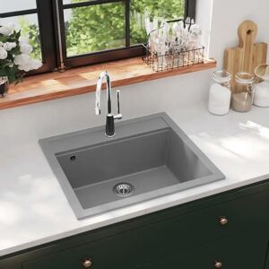 Belfry Kitchen Lenora Single Bowl Inset Kitchen Sink black/gray 30.6 H x 56.5 D cm
