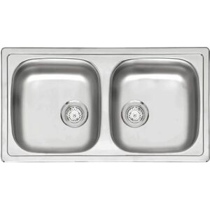 Reginox Double Bowl Inset Kitchen Sink gray 7.8 H x 4.3 W x 1.45 D cm