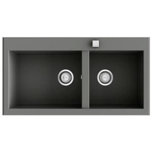 Belfry Kitchen Sharan 96 Cm X 52 Cm Inset/Undermount Kitchen Sink black/gray/white 22.0 H x 96.0 W x 52.0 D cm