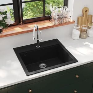 Belfry Kitchen Lenora Single Bowl Inset Kitchen Sink black/gray 30.6 H x 56.5 D cm