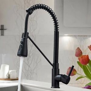 Belfry Kitchen Modern Kitchen Sink Mixer Taps Pull Out Single Lever 360° Swivel Spout Monobloc black 39.0 H x 28.0 W x 48.0 D cm