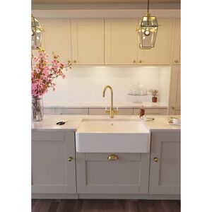 Abode Provincial Single Bowl Farmhouse Kitchen Sink white 22.0 H x 46.0 D cm