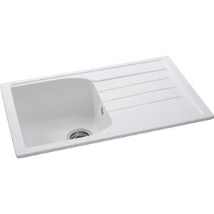 Abode Oriel Single Bowl Inset Kitchen Sink black/white 20.0 H x 48.0 D cm