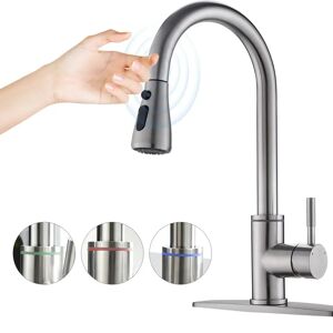 Belfry Kitchen Sink Mixer Tap Pull Out Sprayer touchable temperature adjust 360 Degree Swivel Pre-Rinse gray 15.4 H x 22.0 W x 5.0 D cm