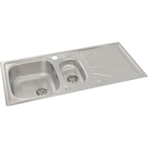 Abode Trydent 1.5 Bowl Inset Kitchen Sink gray 17.5 H x 50.0 D cm