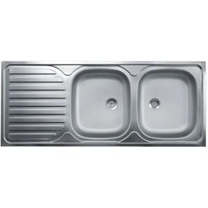 Belfry Kitchen Ruffin 2 Bowls Inset Kitchen Sink gray 35.0 H x 120.0 W x 50.0 D cm