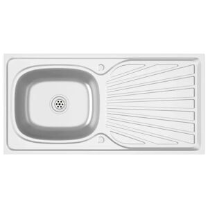 Belfry Kitchen Toth Kitchen Sink with Drainer Set Silver 1000x500x155 mm Stainless Steel gray 15.5 H x 100.0 W x 50.0 D cm