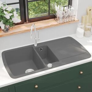 Belfry Kitchen Verena 1.5 Bowl Inset Kitchen Sink black/gray 31.0 H x 50.0 D cm