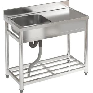 Belfry Kitchen Heideman Stainless Steel One Compartment Commercial Sink With Right Drainboard gray 3.51 H x 3.705 W x 1.7355 D cm