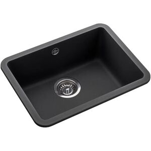 Rangemaster Paragon Single Bowl Undermount Kitchen Sink black/gray 16.8 H x 37.7 D cm