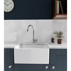 Abode Belfast Ceramic Single Bowl Farmhouse Kitchen Sink white 27.7 H x 45.5 D cm