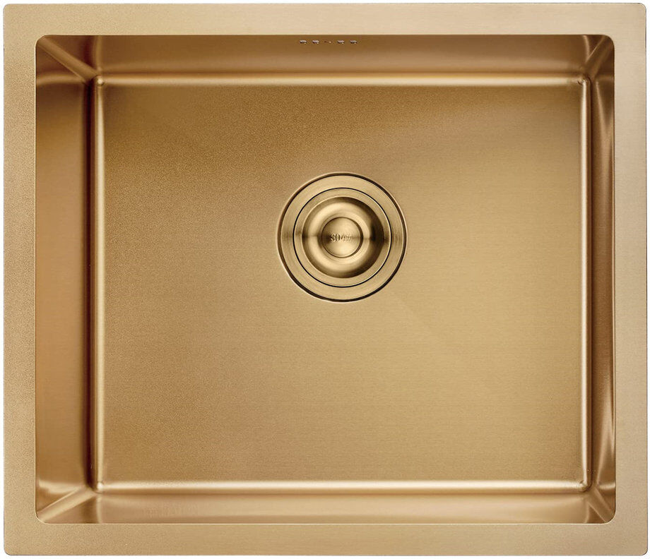 Belfry Kitchen Stainless Steel Kitchen Sink, Undermount Kitchen Sink, Top Mounted Single Bowl Outdoor Camping Sink With Drain Fittings Gold 50mm L