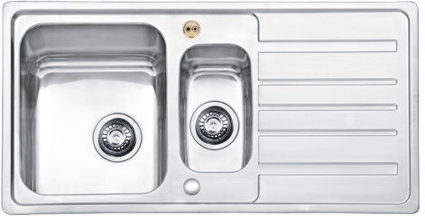 Bristan 1.5 Bowl Inset Kitchen Sink Bristan  - Size: 86cm H X 52cm W X 20cm D Bristan 1.5 Bowl Inset Kitchen Sink Bristan  - Size: 86cm H X 52cm W X 20cm D