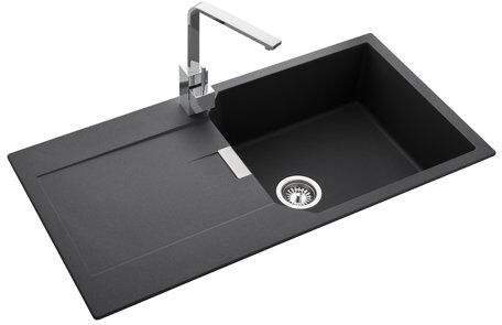 Rangemaster Sink & Taps Mayon Single Bowl Inset Kitchen Sink Rangemaster Sink & Taps Finish: Ash Black  - Size: 69cm H X 51cm W X 19cm D Rangemaster Sink & Taps Mayon Single Bowl Inset Kitchen Sink Rangemaster Sink & Taps Finish: Ash Black  - Size: 69cm H X 51cm W X 19cm D