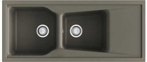 Belfry Kitchen Angie Double Bowl Inset Kitchen Sink Belfry Kitchen Finish: Tundra Soft  - Size: 86cm H X 51cm W X 25cm D Belfry Kitchen Angie Double Bowl Inset Kitchen Sink Belfry Kitchen Finish: Tundra Soft  - Size: 86cm H X 51cm W X 25cm D