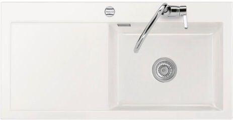 Systemceram Mera 51cm x 20cm Kitchen Sink Systemceram Colour: Greenland, Sink Orientation: Right  - Size: Large Systemceram Mera 51cm x 20cm Kitchen Sink Systemceram Colour: Greenland, Sink Orientation: Right  - Size: Large