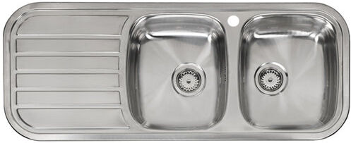 Reginox Regent Double Bowl Inset Kitchen Sink Reginox Drainer Position: Left Hand Sink Reginox Regent Double Bowl Inset Kitchen Sink Reginox Drainer Position: Left Hand Sink