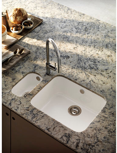 Belfry Kitchen Angela Single Bowl Undermount Kitchen Sink Belfry Kitchen Finish: White Soft  - Size: 20cm H X 118cm W X 51cm D Belfry Kitchen Angela Single Bowl Undermount Kitchen Sink Belfry Kitchen Finish: White Soft  - Size: 20cm H X 118cm W X 51cm D