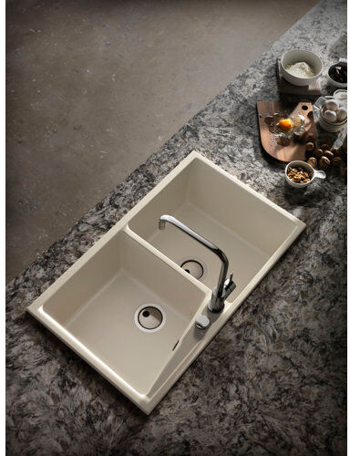 Belfry Kitchen Angelina Double Bowl Inset Kitchen Sink Belfry Kitchen  - Size: 54cm H X 44cm W X 23cm D Belfry Kitchen Angelina Double Bowl Inset Kitchen Sink Belfry Kitchen  - Size: 54cm H X 44cm W X 23cm D