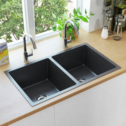 Belfry Kitchen Mariel Double Bowl Undermount Kitchen Sink Belfry Kitchen Finish: Black  - Size: Kingsize (5') Belfry Kitchen Mariel Double Bowl Undermount Kitchen Sink Belfry Kitchen Finish: Black  - Size: Kingsize (5')