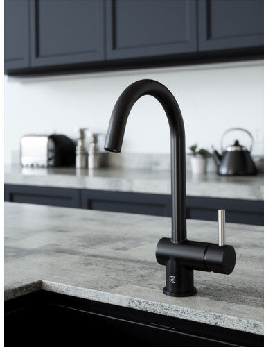 Belfry Kitchen Astoria Single Lever Monobloc Tap Belfry Kitchen Finish: Black, Handle Finish: Nickel  - Size: 54cm H X 34cm W X 11cm D Belfry Kitchen Astoria Single Lever Monobloc Tap Belfry Kitchen Finish: Black, Handle Finish: Nickel  - Size: 54cm H X 34cm W X 11cm D