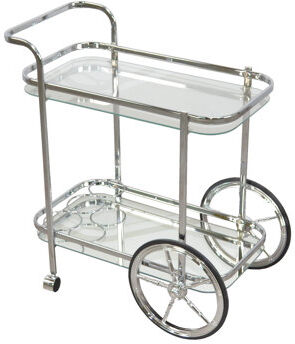 Fairmont Park Gelmen Serving Cart Fairmont Park Frame Colour: Silver  - Size: 86cm H X 80cm W X 40cm D Fairmont Park Gelmen Serving Cart Fairmont Park Frame Colour: Silver  - Size: 86cm H X 80cm W X 40cm D