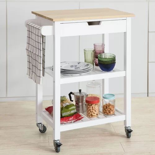 Brambly Cottage Liya Serving Cart Brambly Cottage Frame Colour: White  - Size: 102cm H X 61cm W X 25cm D