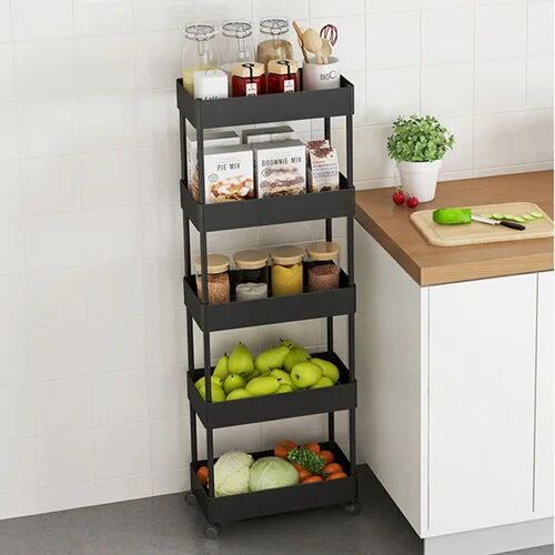 Symple Stuff Utgard Serving Cart Symple Stuff Colour: Black  - Size: 56cm H X 19cm W X 19cm D