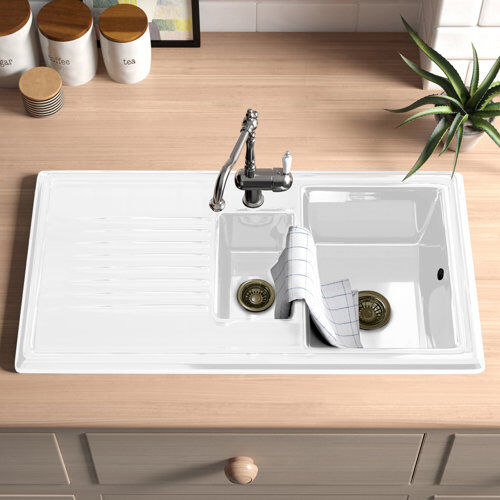 Reginox 1 1/2 Bowl Inset Kitchen Sink Reginox Finish: White  - Size: 22cm H X 12cm W X 12cm D Reginox 1 1/2 Bowl Inset Kitchen Sink Reginox Finish: White  - Size: 22cm H X 12cm W X 12cm D