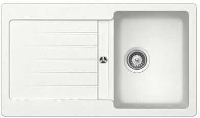 Schock Typos Single Bowl Inset Kitchen Sink Schock Finish: White  - Size: 33cm H X 86cm W X 51cm D Schock Typos Single Bowl Inset Kitchen Sink Schock Finish: White  - Size: 33cm H X 86cm W X 51cm D
