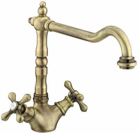 Bristan Colonial Twin Lever Monobloc Tap Bristan Finish: Antique Bronze  - Size: 37cm H X 16cm W X 24cm D Bristan Colonial Twin Lever Monobloc Tap Bristan Finish: Antique Bronze  - Size: 37cm H X 16cm W X 24cm D
