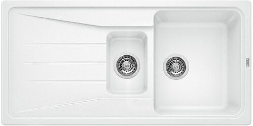 Blanco Sona 100 x 50cm Double Bowl Inset Kitchen Sink Blanco Finish: White  - Size: 40cm H X 73cm W X 46cm D Blanco Sona 100 x 50cm Double Bowl Inset Kitchen Sink Blanco Finish: White  - Size: 40cm H X 73cm W X 46cm D