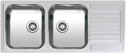 Reginox Centurio Double Bowl Inset Kitchen Sink Reginox  - Size: 4cm H X 46cm W X 54cm D Reginox Centurio Double Bowl Inset Kitchen Sink Reginox  - Size: 4cm H X 46cm W X 54cm D