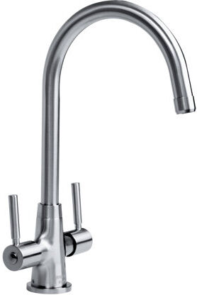Bristan Monza Twin Lever Monobloc Tap Bristan Finish: Brushed Nickel  - Size: 35cm H X 17cm W X 24cm D Bristan Monza Twin Lever Monobloc Tap Bristan Finish: Brushed Nickel  - Size: 35cm H X 17cm W X 24cm D
