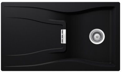 Schock Waterfall Single Bowl Inset Kitchen Sink Schock Finish: Black  - Size: 29cm H X 78cm W X 50cm D Schock Waterfall Single Bowl Inset Kitchen Sink Schock Finish: Black  - Size: 29cm H X 78cm W X 50cm D
