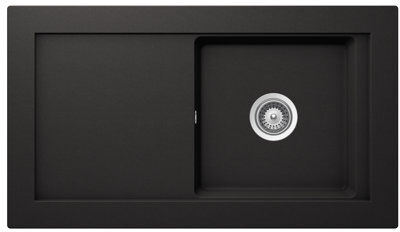 Schock Domus Single Bowl Inset Kitchen Sink Schock  - Size: 29cm H X 100cm W X 50cm D Schock Domus Single Bowl Inset Kitchen Sink Schock  - Size: 29cm H X 100cm W X 50cm D