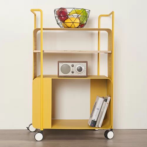 Isabelline Corinne Serving Cart Isabelline Frame Finish: Yellow  - Size: 82cm H X 42cm W X 53cm D