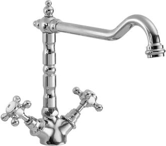 Hudson Reed French Classic Double Handle Surface Mounted Monobloc Mixer Tap Hudson Reed  - Size: 60cm H X 101cm W X 10cm D Hudson Reed French Classic Double Handle Surface Mounted Monobloc Mixer Tap Hudson Reed  - Size: 60cm H X 101cm W X 10cm D
