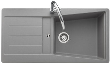 Rangemaster Sink & Taps Mica Single Bowl Inset Kitchen Sink Rangemaster Sink & Taps Finish: Dove Grey  - Size: 100cm H X 50cm W X 19cm D Rangemaster Sink & Taps Mica Single Bowl Inset Kitchen Sink Rangemaster Sink & Taps Finish: Dove Grey  - Size: 100cm H X 50cm W X 19cm D
