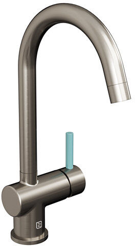 Belfry Kitchen Astoria Single Lever Monobloc Tap Belfry Kitchen Finish: Nickel, Handle Finish: Pastel Blue  - Size: 54cm H X 34cm W X 11cm D Belfry Kitchen Astoria Single Lever Monobloc Tap Belfry Kitchen Finish: Nickel, Handle Finish: Pastel Blue  - Size: 54cm H X 34cm W X 11cm D